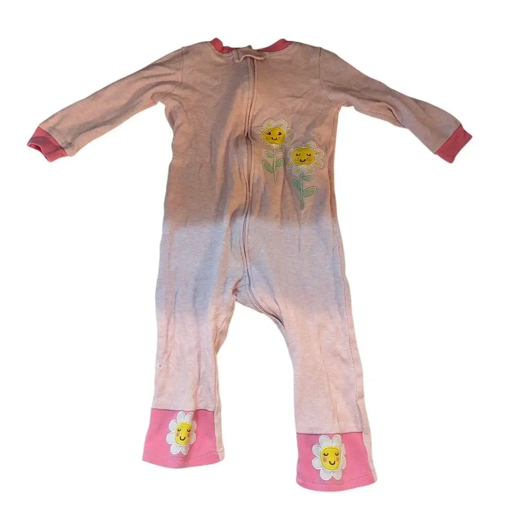 Koala Baby Pink Daisy Sleeper Pajama One-Piece - Size 18M